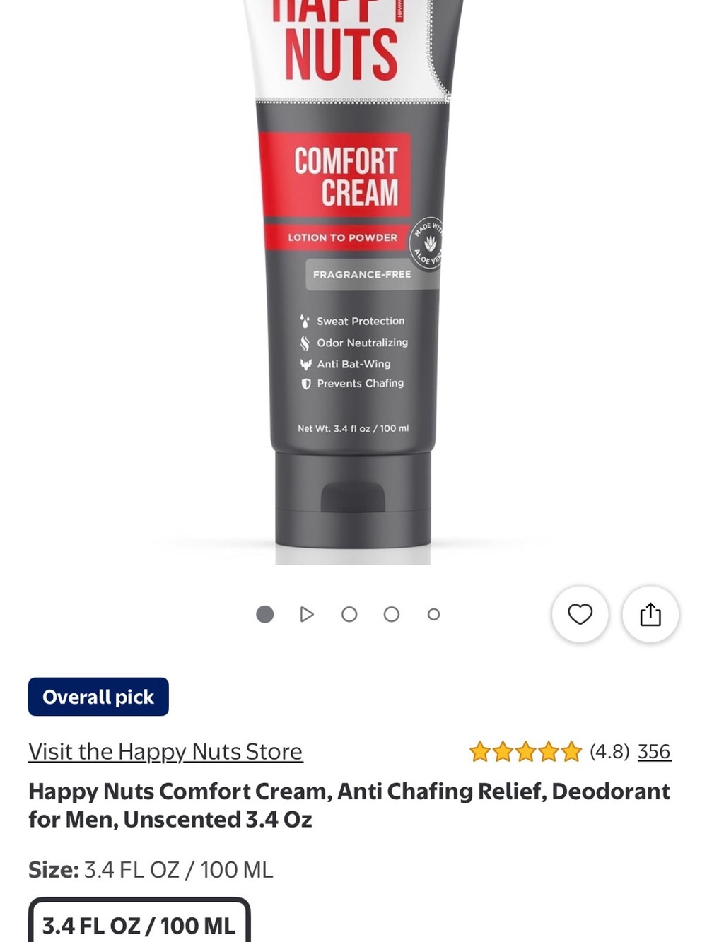 Happy Nuts Comfort Cream Lotion to Powder - Original Sandalwood Zest - Picture 5 of 5